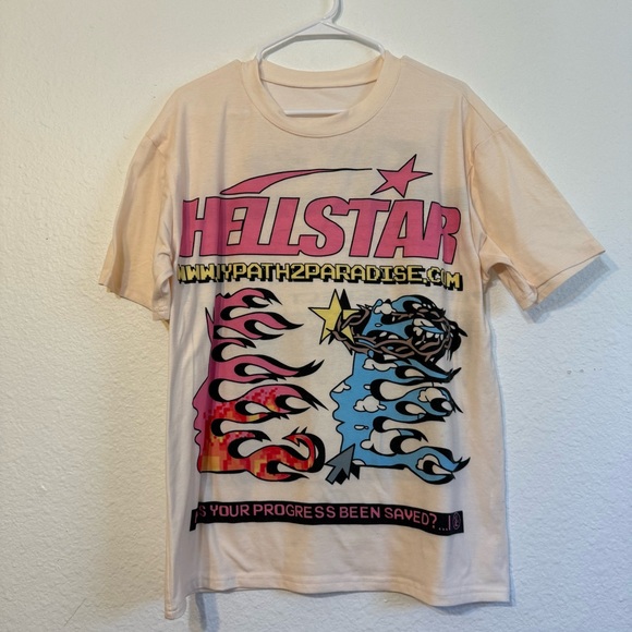 Helstar Graphic Tee - Cream and Multicolor - Picture 1 of 8